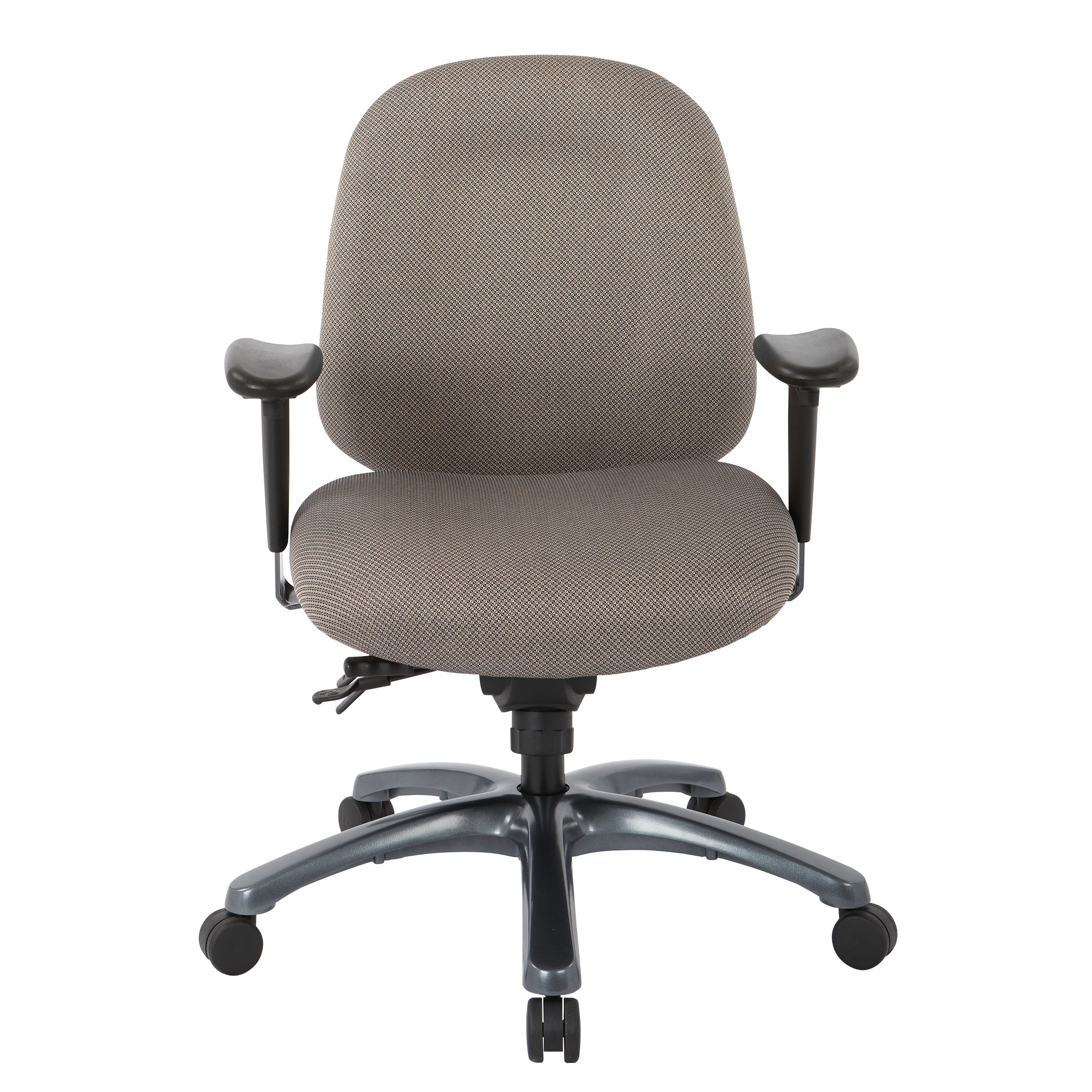 Multi-Function Mid Back Chair with Seat Slider and Titanium Finish Base